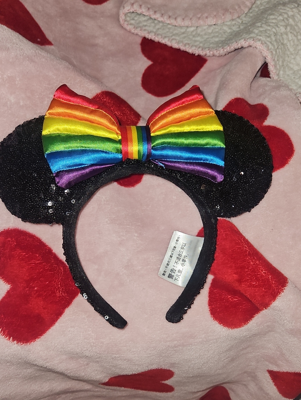 Pride Disney Black Sequin Headband with Red Accent